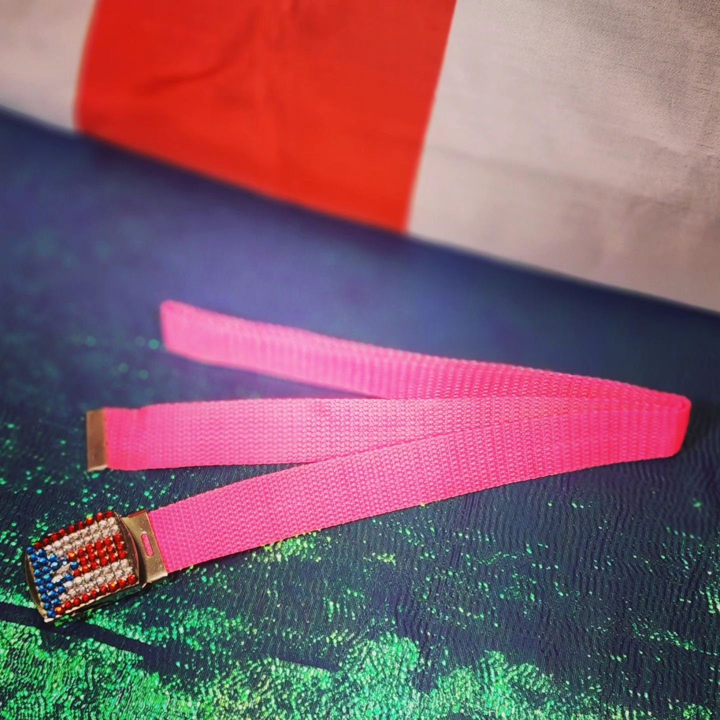 Adjustable Buckle Puerto Rico Flag Waist Belt