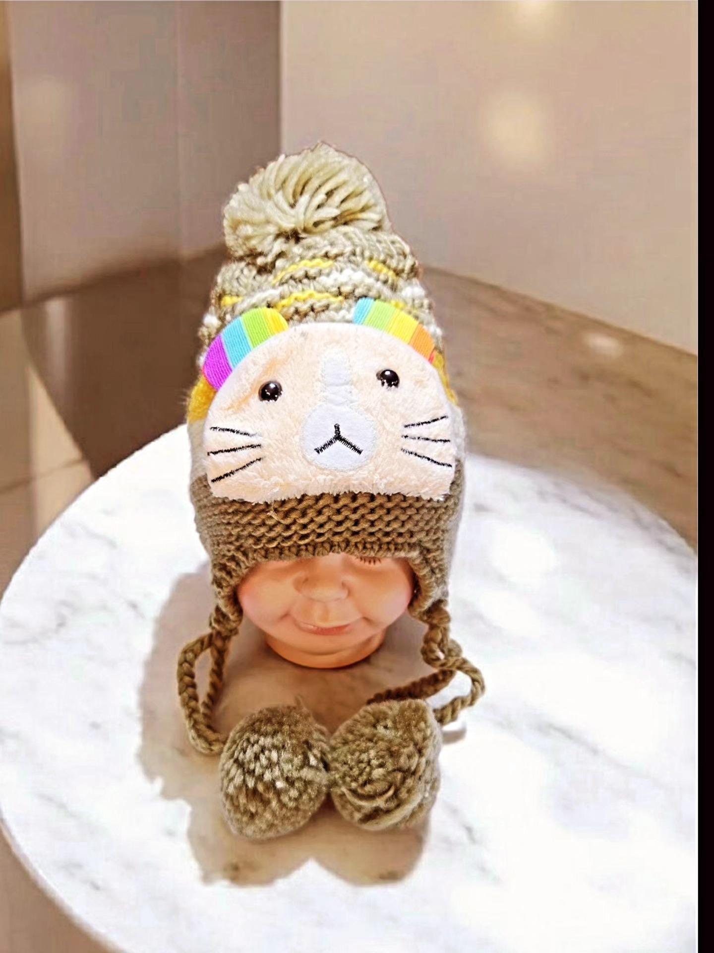 Children Kid Toddler Ear Protection Knitted Winter  hat