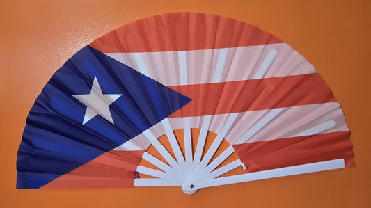 Puerto Rico Flag Hand Wall Fan 25 X 13 inches