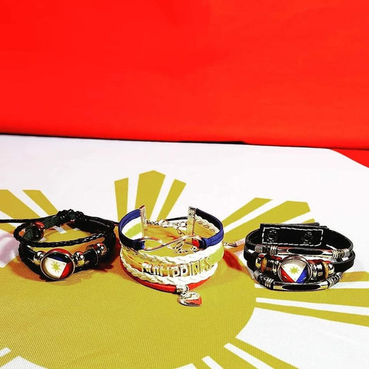 Philippine Flag Beaded Adjustable Bracelet
