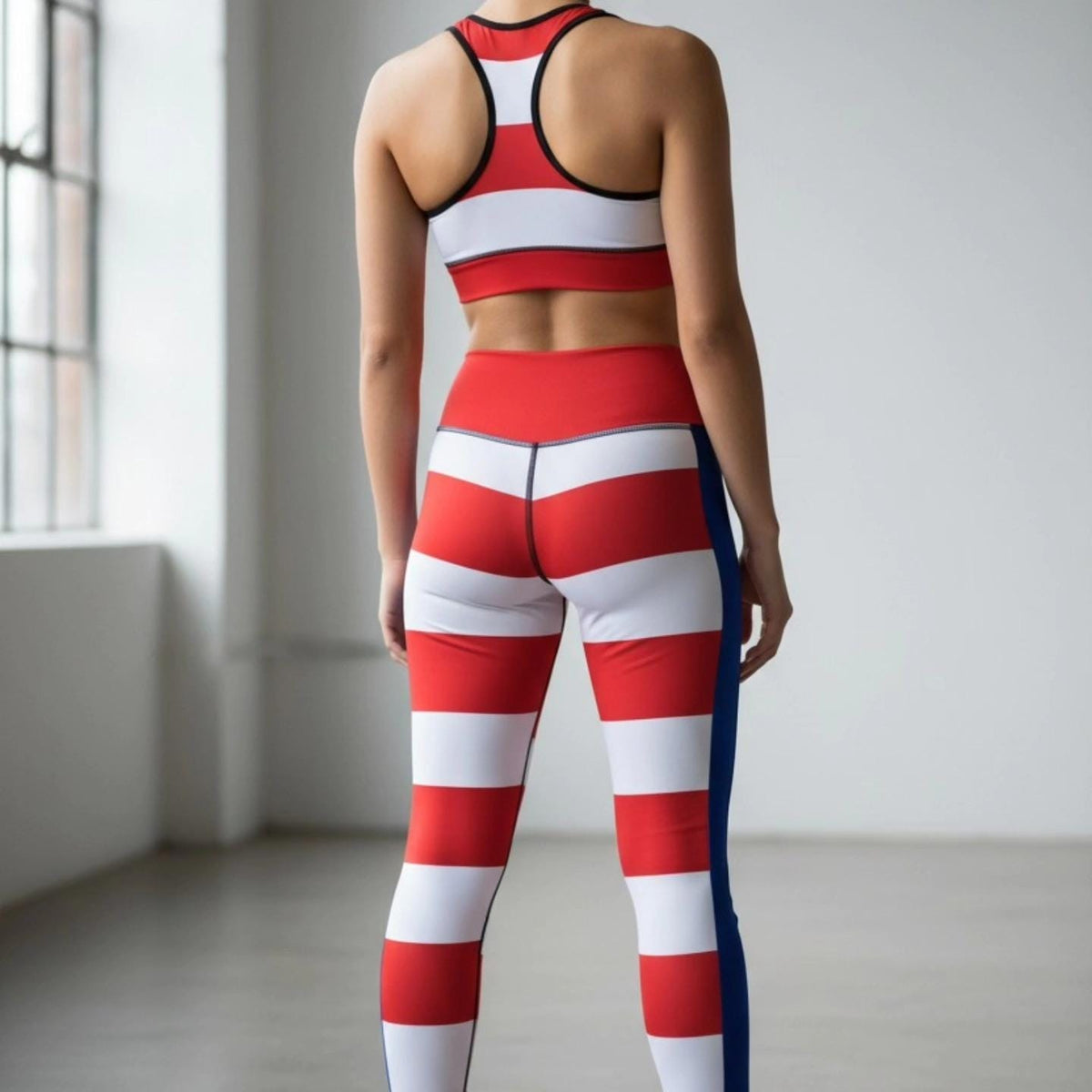 Long  Puerto Rico Flag Yoga Suit Set