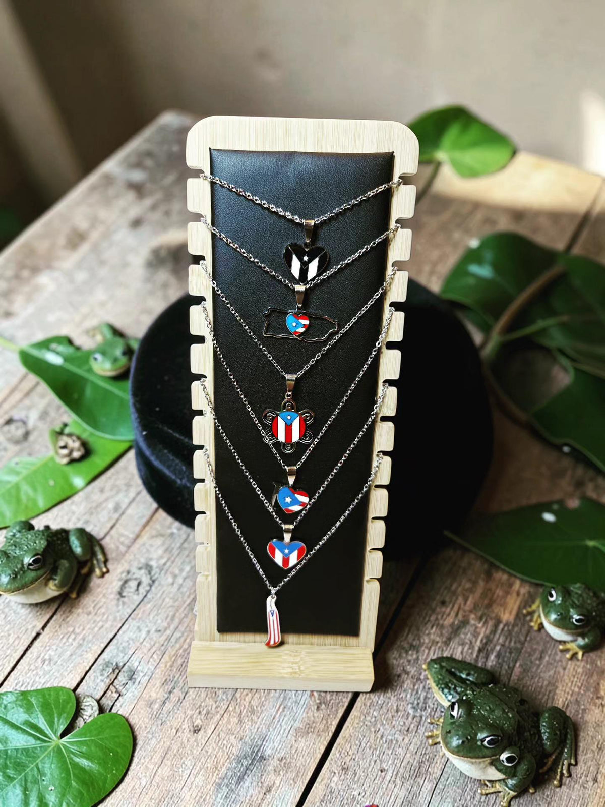Puerto Rico Flag Silver Necklace